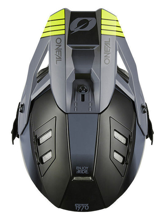 O'Neal EX-SRS Hitch V.24 Black/Grey/Neon Yellow Κράνος Μηχανής Motocross ECE 22.06