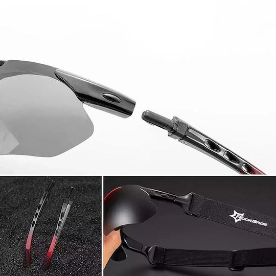 Rockbros Cycling Glasses with White Frame & Photochromic Lenses