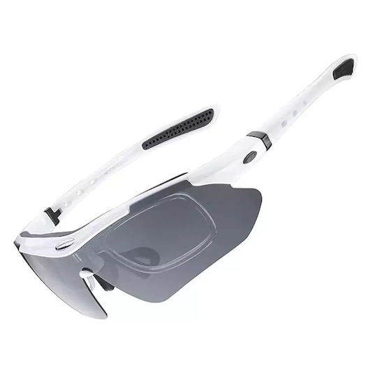 Rockbros Cycling Glasses with White Frame & Photochromic Lenses