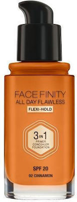 Max Factor Facefinity All Day Flawless 3-in-1 Flüssiges Make-up LSF20 92 Cinnamon 30ml