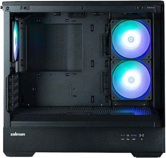 Zalman P30 Gaming Mini Tower Κουτί Υπολογιστή με Πλαϊνό Παράθυρο Μαύρο