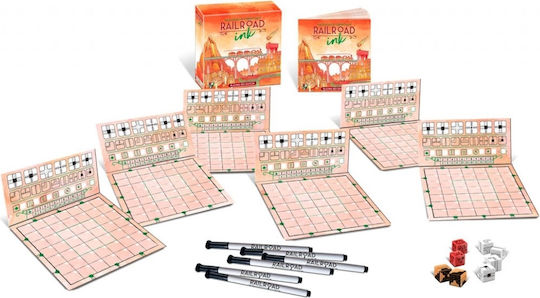 Board Game Railroad Ink: Blazing Red Edition for 1-6 Players 8+ Years Old (EN) Horrible Games
