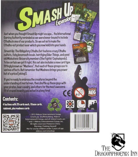 Extensie de Joc Smash Up: The Obligatory Cthulhu pentru 2-4 Jucători 14+ Ani Alderac