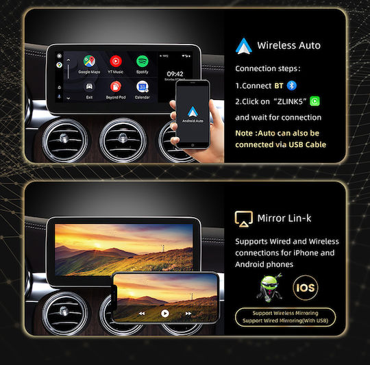 Carmedia Ηχοσύστημα Αυτοκινήτου για Mercedes-Benz GLA 2015+ (Bluetooth/USB/WiFi/GPS/Apple-Carplay/Android-Auto) με Οθόνη Αφής 10.25"