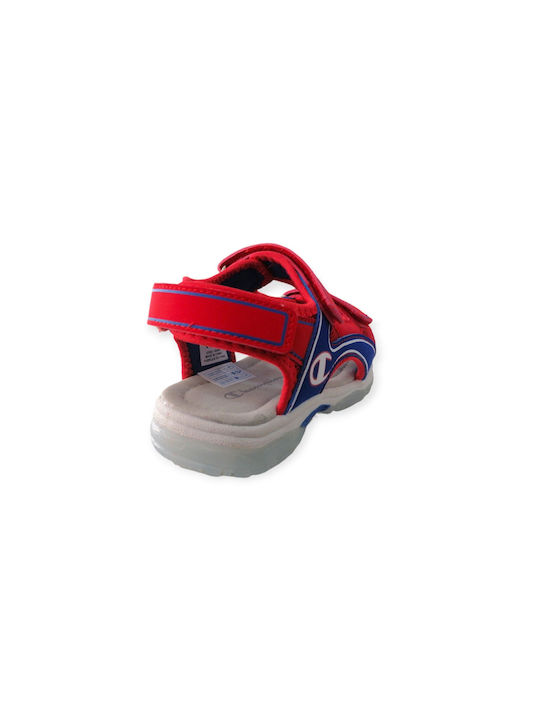 Champion Kids' Sandals with Velcro & Lights Red