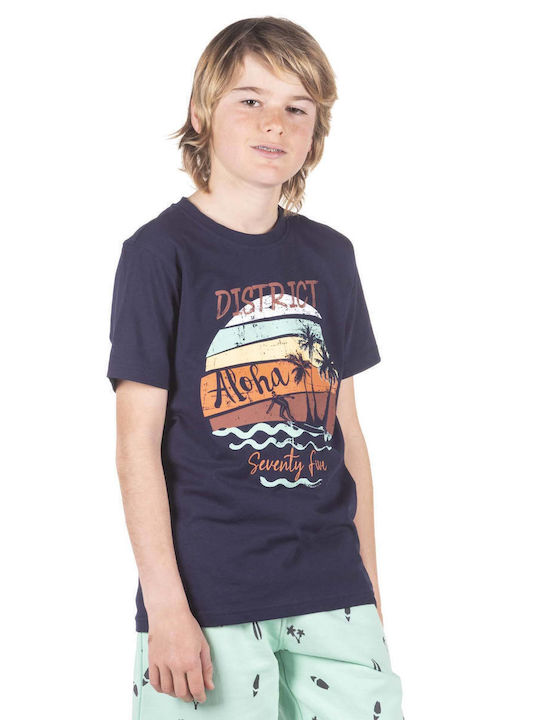 Детска тениска Тъмносин T-Shirt "Aloha Seventy Five"