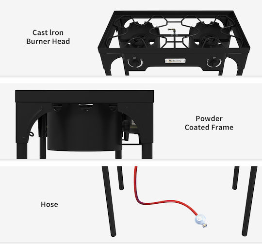 Outsunny Gas Grill for Camping 79x40x73cm