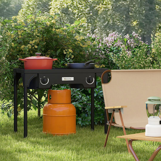 Outsunny Gas Grill for Camping 79x40x73cm
