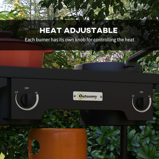 Outsunny Gas Grill for Camping 79x40x73cm