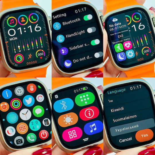 XO BK9 Ultra Smartwatch με Παλμογράφο (Πορτοκαλί)