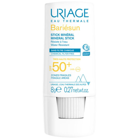 Uriage Bariesun Stick Mineral Non Perfume Mineral Αδιάβροχο Αντηλιακό Stick Προσώπου SPF50 8gr