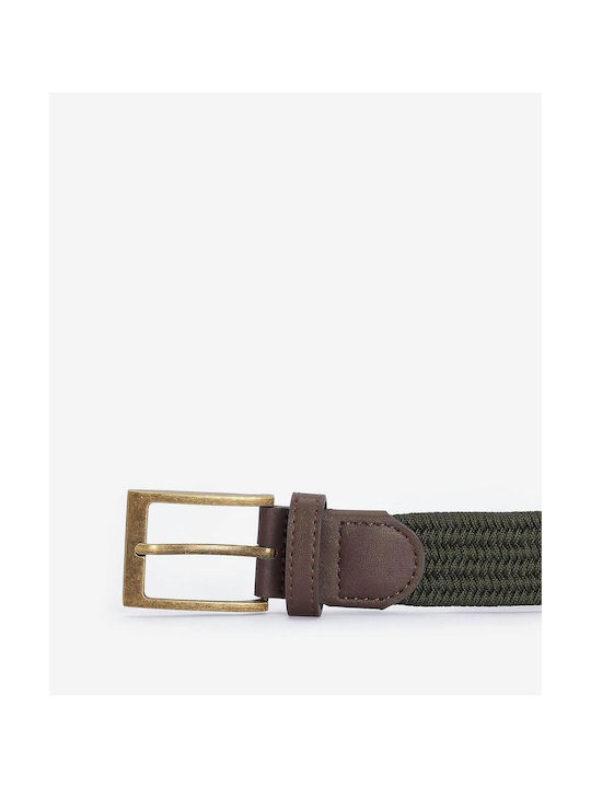 Elastic Men's Fabric Webbing Belt Green