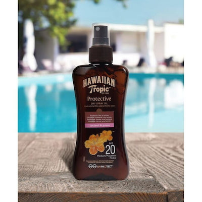 Hawaiian Tropic Protective Dry Oil Waterproof Crema protectie solara Ulei pentru Corp SPF20 în Spray 200ml