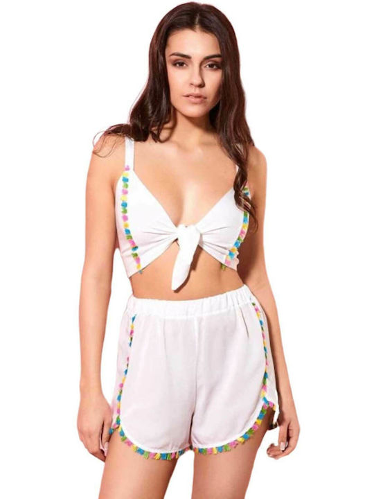 Milena by Paris Feminin Top de Plajă Alb