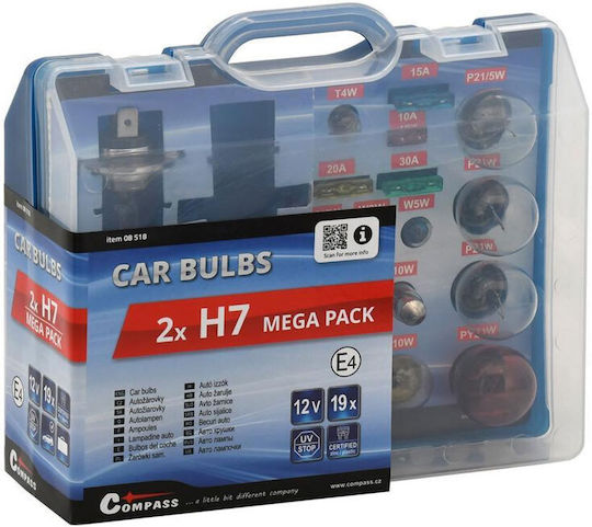 Compass Lămpi Autoturismului Mega Service Box H7 Halogen Portocaliu 12V 55W 2buc