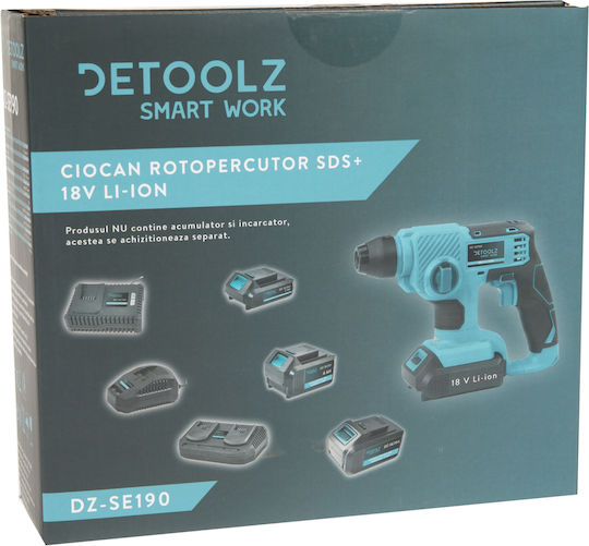 Detoolz Percuție Ciocan rotopercutor Baterie 18V Solo cu Suport SDS Plus