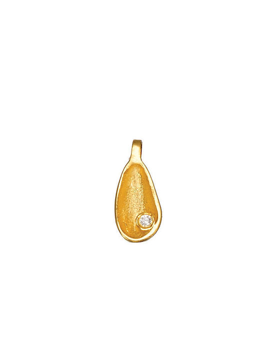 Necklace from Gold Plated Silver with Zircon