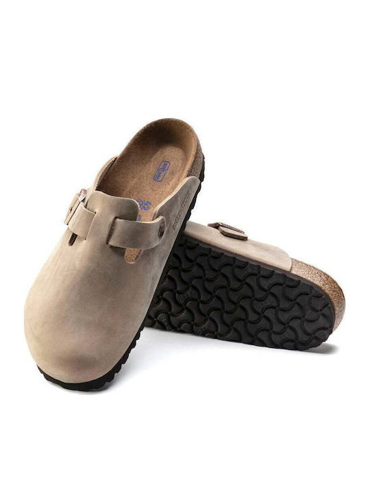 Boston Oiled Leather Кожени Зимни Мъжки Чехли Табако Кафяв Тясна Кройка