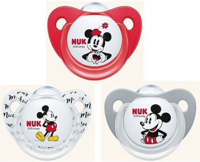 Nuk Orthodontische Schnuller Silikon Minnie für 0-6 Monate mit Etui Κόκκινη 1Stück