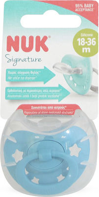 Nuk Orthodontic Pacifier Silicone Signature Stars Blue with Case for 18-36 months 1pcs