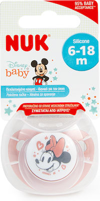 Nuk Orthodontic Pacifier Silicone Minnie Minnie Pink with Case for 6-18 months 1pcs