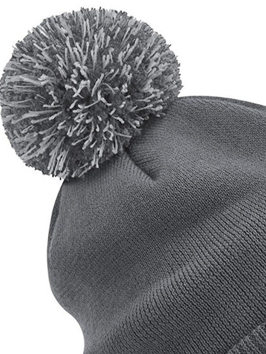 Beechfield Snowstar B450R Knitted Beanie Cap Graphite Grey