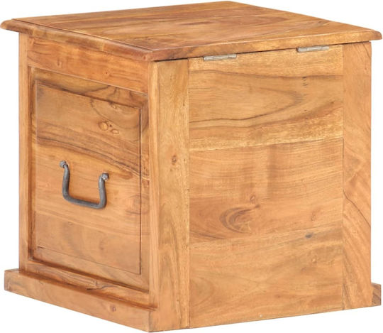 vidaXL Massif Wooden Decorative Trunk Brown 40x40x40cm
