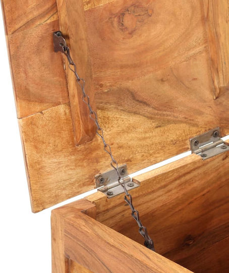 vidaXL Massif Wooden Decorative Trunk Brown 40x40x40cm