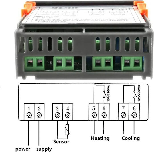 NTC K 12V STC-1000 Θερμοστάτης Βιομηχανικού Τύπου STC-1000-DC12V