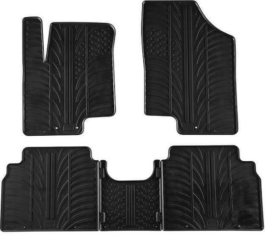 Lampa Set of Front and Rear Mats 4pcs Tray Type for Kia Venga Hyundai ix20 Black