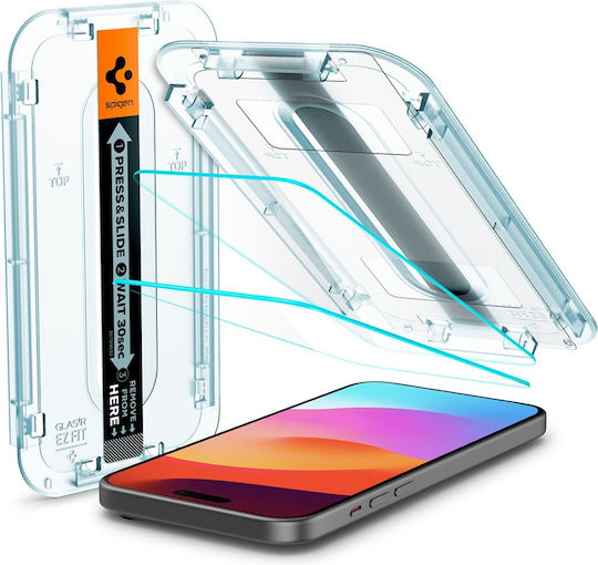 Spigen GLAS.tR Alignmaster Tempered Glass 2τμχ (iPhone 16 /15)