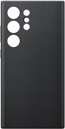 Samsung Vegan Leather Back Cover Leather Set with Glass Black (Samsung S24 Ultra S928)