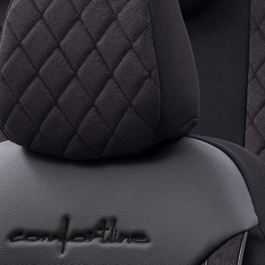 Set Autositzbezüge 11Stück Leder Otom Comfortline Vip Schwarz