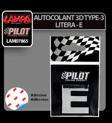 Lampa Adhesive Letter for Car "E" 2.8cm in Silver Colour 0786.5-LM