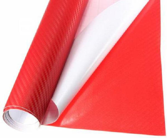 Adhesive Film for Car Carbon 200 x 75cm in Red Colour