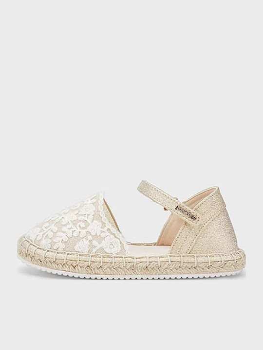 Kids Espradrilles with Hoop & Loop Closure Beige