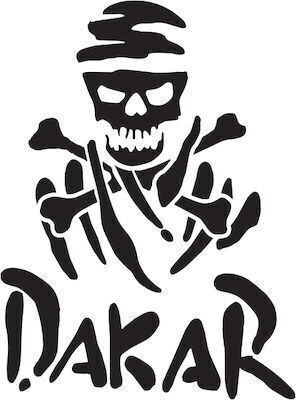 Car Stickers Vinyl Dakar Skull in Black Color 1pcs