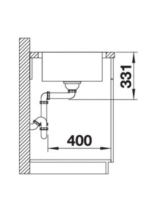 Blanco Lemis 45 S-IF 523030 Drop-In Sink Inox Brushed W86xD50cm Gray