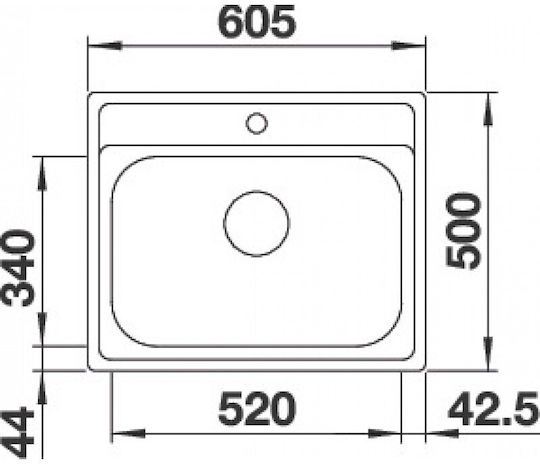Blanco Dana 6 Drop-In Kitchen Sink Inox Brushed M60xP50cm Silver