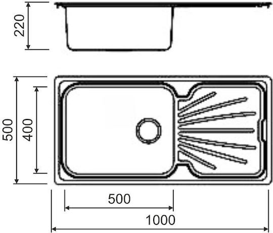Macart D-100 Επικαθήμενος Δεξιός Inox Σατινέ Μ100xΠ50cm Ασημί Macart D-100 Επικαθήμενος Δεξιός Inox Σατινέ Μ100xΠ50cm Ασημί