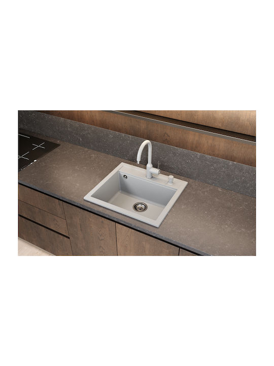 Quadro SQQ100 Drop-In Küchenspüle aus Synthetischem Granit M56xB51cm Weiß