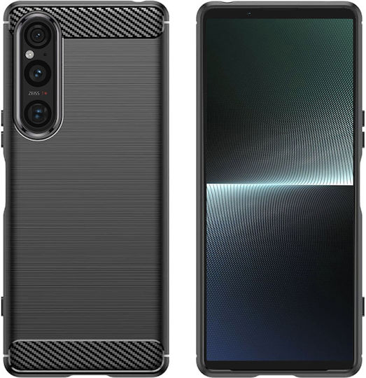 Techsuit Carbon Back Cover Silicon Negru (Xperia 1 V)