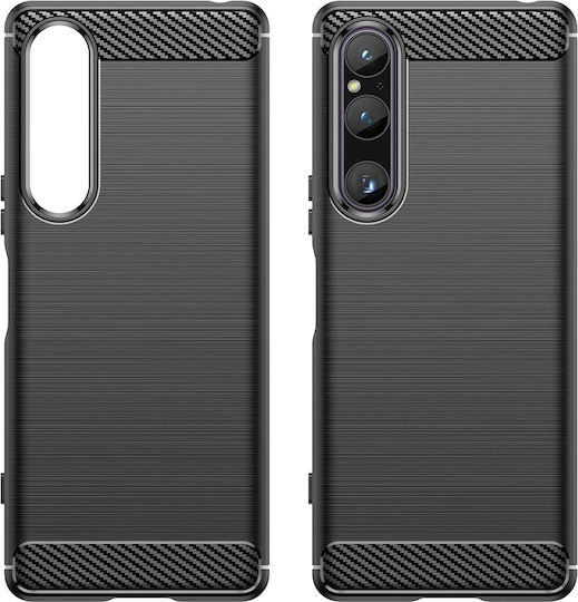 Techsuit Carbon Back Cover Silicon Negru (Xperia 1 V)