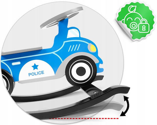 Ricokids Wooden Rocking Toy Car with Max Load Capacity 15kg Blue