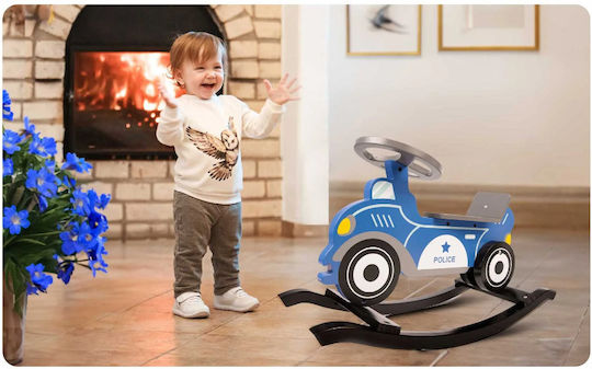 Ricokids Wooden Rocking Toy Car with Max Load Capacity 15kg Blue