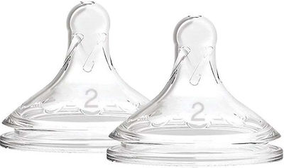 Dr. Brown's Natural Flow Options+ Silicone Baby Bottle Teats Medium Flow for 3+ months 2pcs