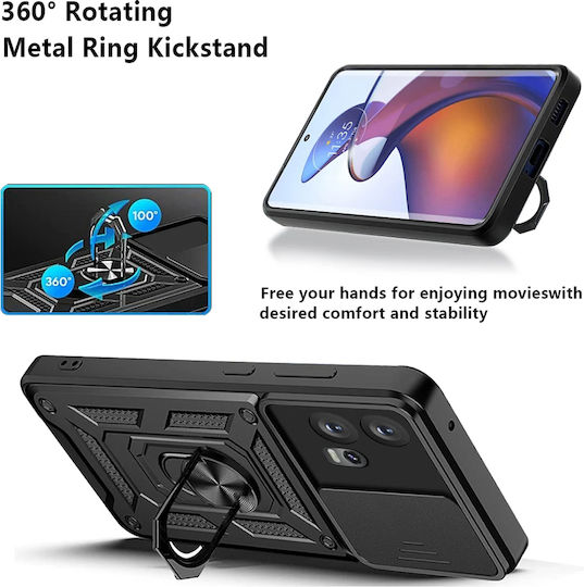 Techsuit Shield Back Cover Plastic / Silicone Black (Motorola Edge 30 Fusion)