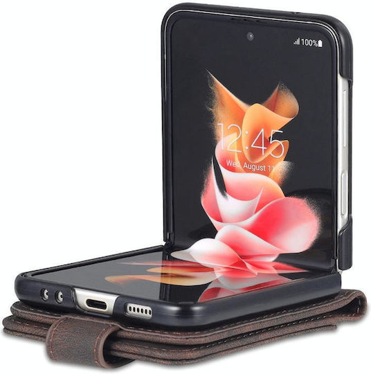 Samsung Galaxy Z Flip4 Azns Dream Ii Skin Feel Pu+tpu Horizontal Flip Pu Phone Case Coffee