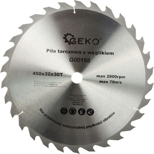 Geko Cutting Disc Wood Hole Diameter 450mm 1pcs