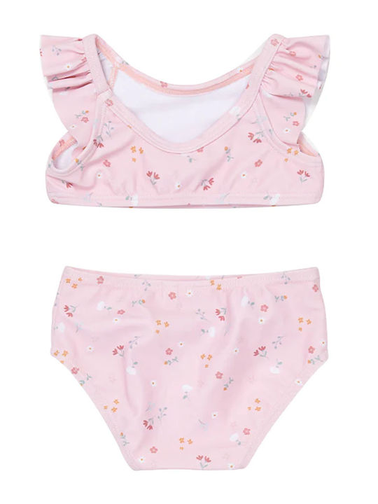 Cl4645-11 Little Dutch Kinder-Bikini-Set mit Rüschen UV50 Schutz Kleine Rosa Blumen